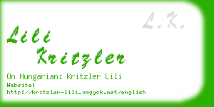 lili kritzler business card